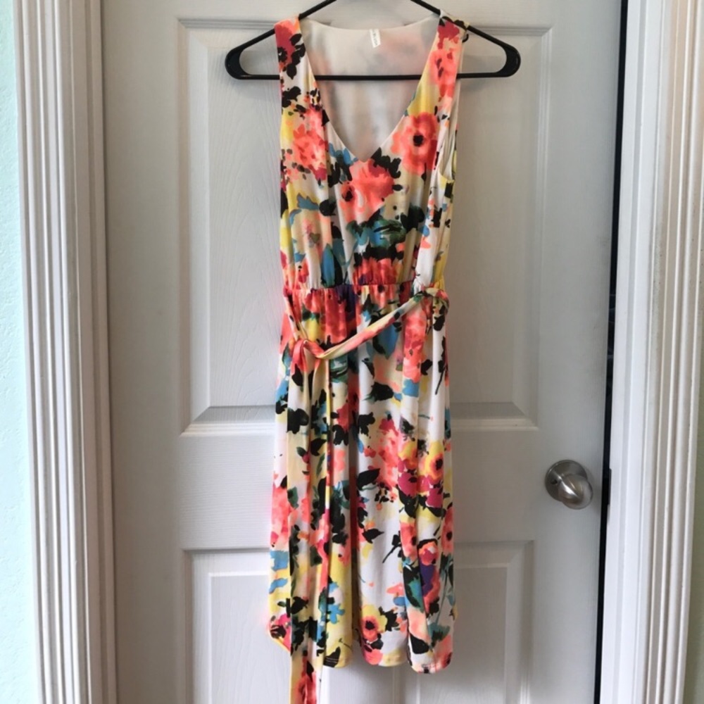 Pinkblush maternity floral sash tie dress